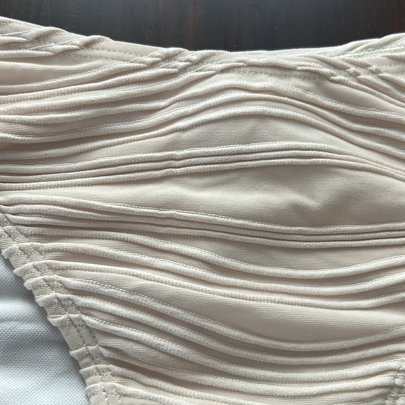 ZAFUL Women Strapless Ribbed Wave Bandeau Bikini Set Lace up Swimsuit - Picture 4 of 16